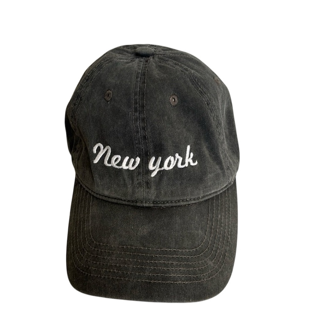 Brandy Melville Grayish With White Embroidered New York Adjustable Baseb…